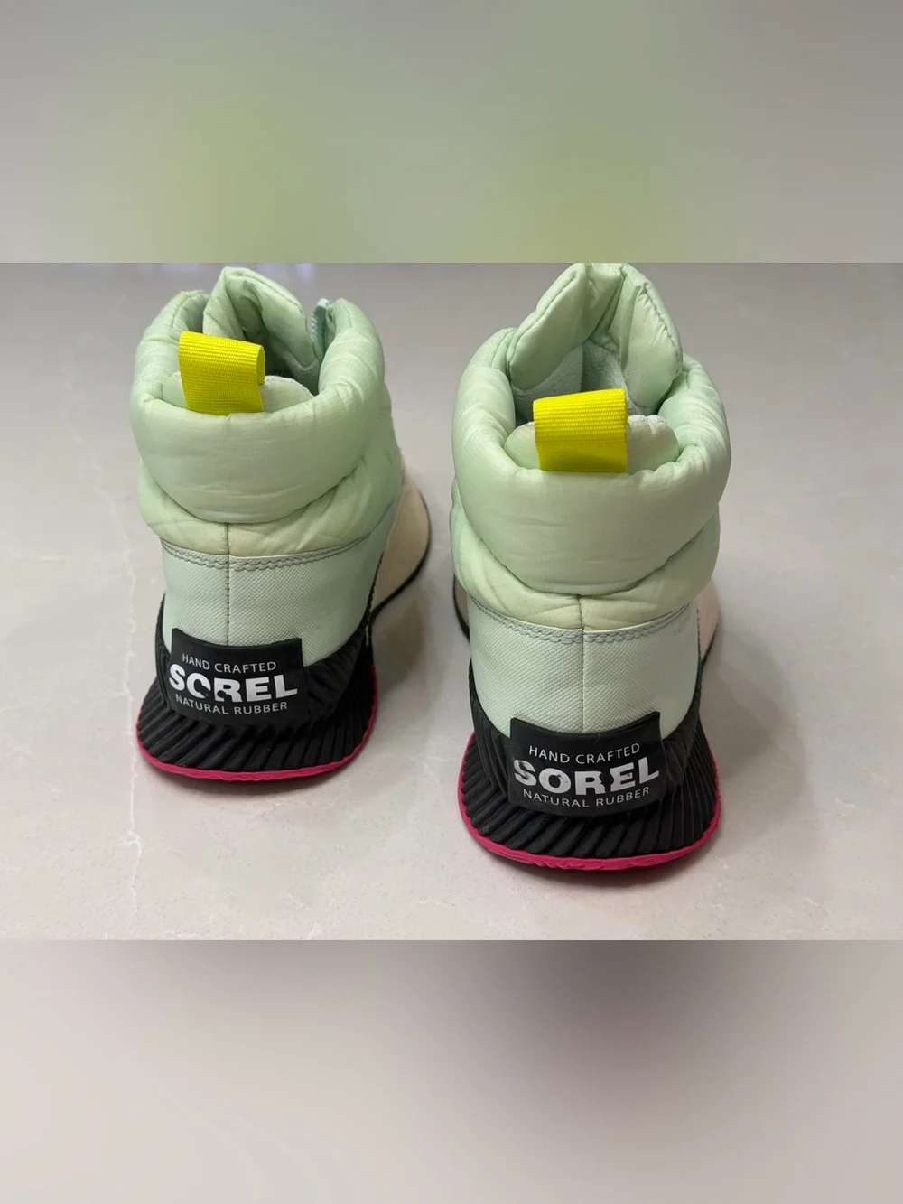 SOREL Out N About III Puffy Zip Sea Sprite Green Waterproof Winter Boots 8.5